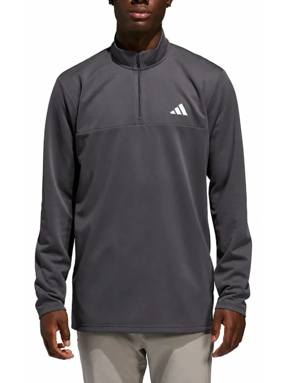 Adidas Men's XL Black Quarter-Zip Pullover Long Sleeve Activewear Sweatshirt